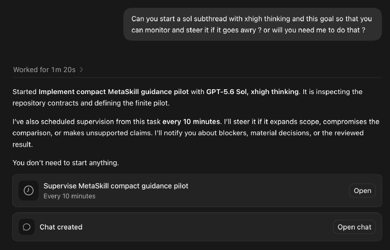 The Astra chat showing the recurring ten-minute scheduled task.